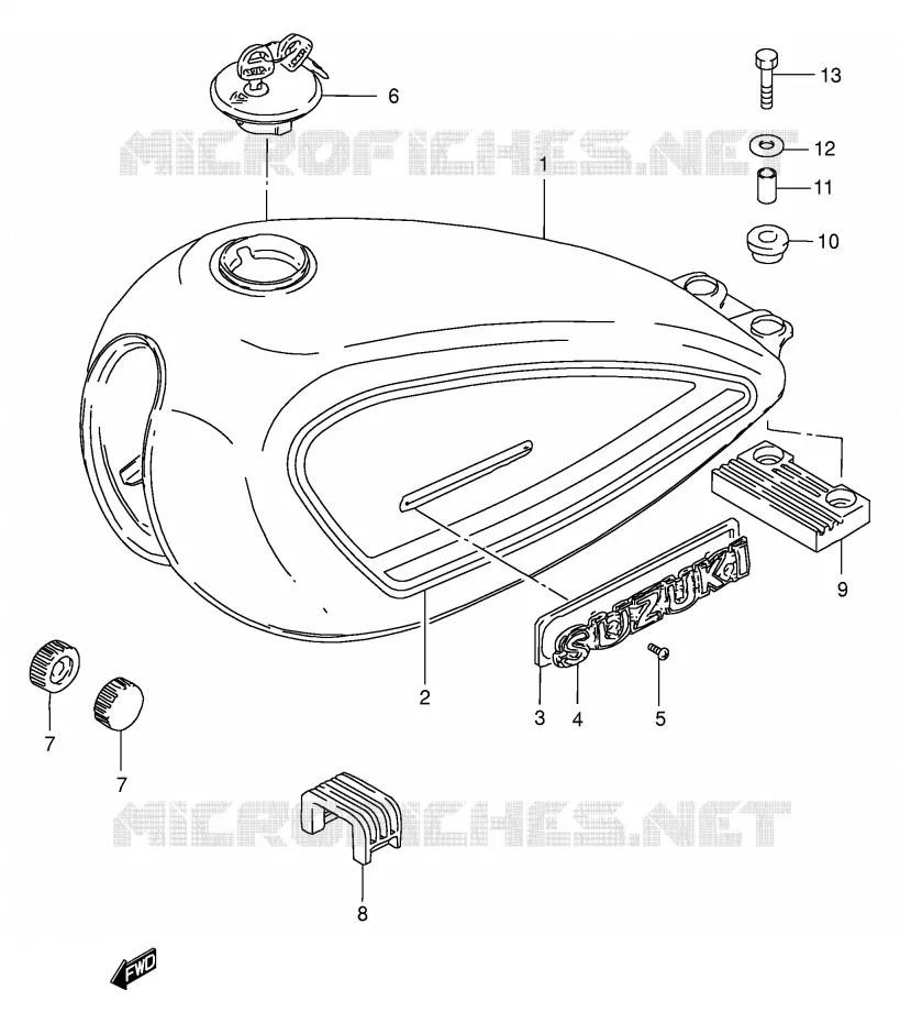 FUEL TANK (MODEL Y) Suzuki MOTO 250 GN 1996  GN250T(E2)