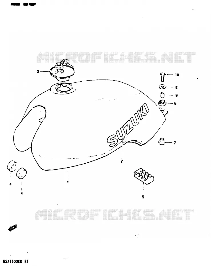 FUEL TANK (MODEL Z) Suzuki MOTO 1100 GSX-E 1983  GSX1100EXD(Z/D)