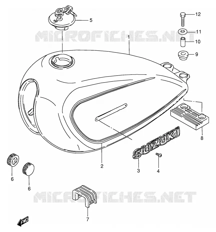 FUEL TANK (MODEL Z) Suzuki MOTO 125 GN 1992  GN125EN(E1)