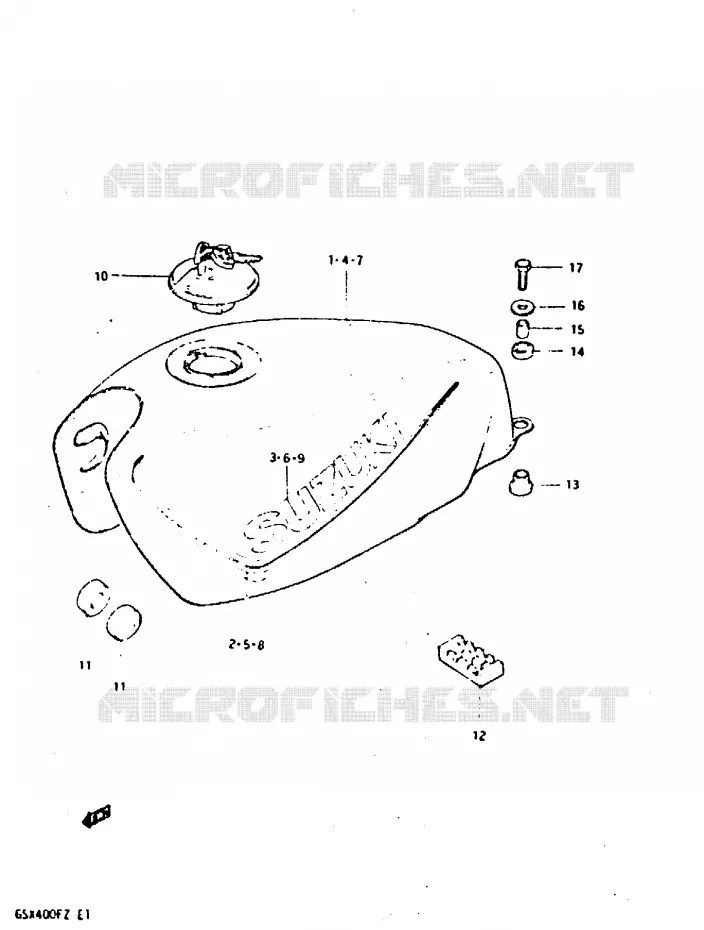 FUEL TANK (MODEL Z) Suzuki MOTO 400 GSX 1980  GSX400FT