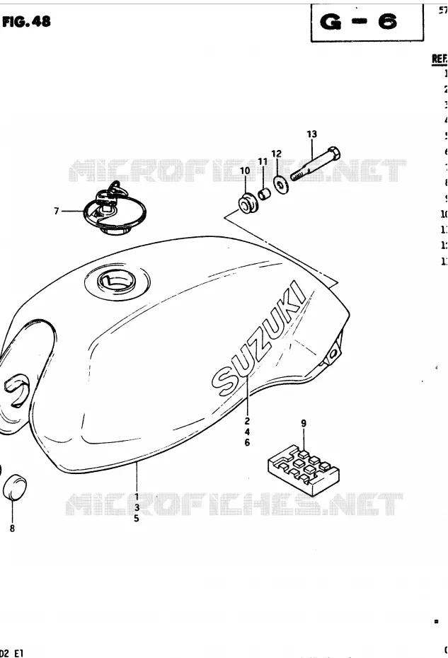 FUEL TANK (MODEL Z) Suzuki MOTO 450 GS-E 1983  GS450ED2(2/Z/D)