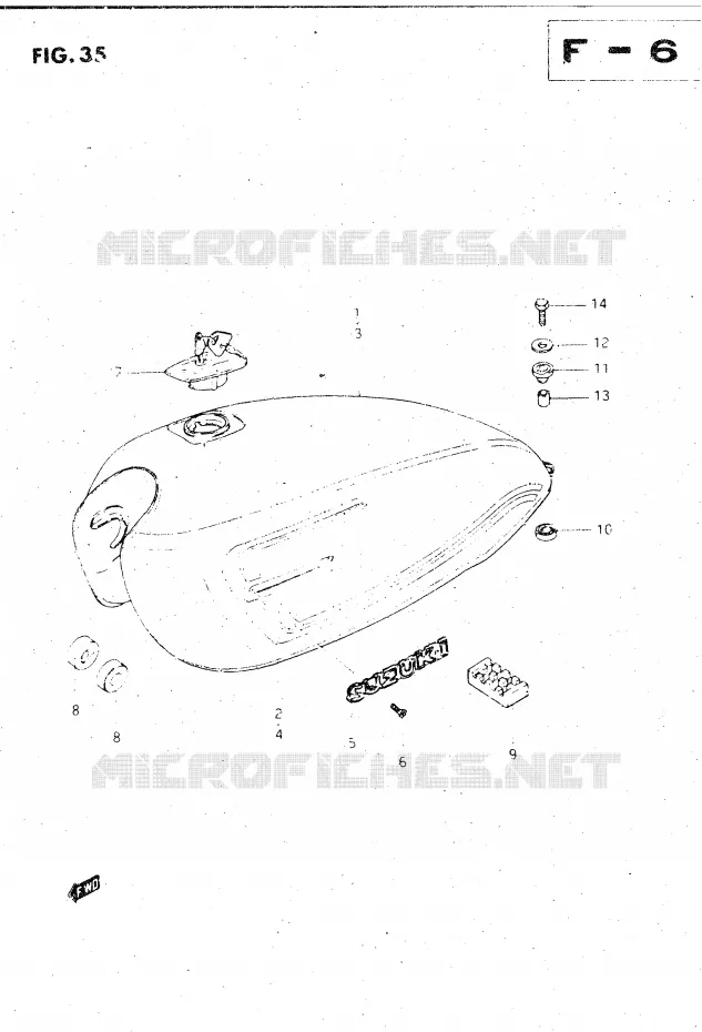 FUEL TANK (MODEL Z) Suzuki MOTO 500 GS-E 1983  GS500ED(Z/D)