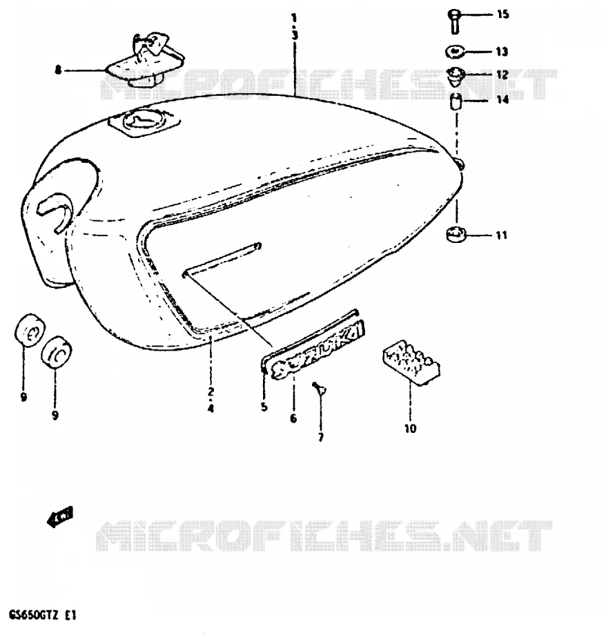 FUEL TANK (MODEL Z) Suzuki MOTO 650 GS 1982  GS650GTZ(X/Z)