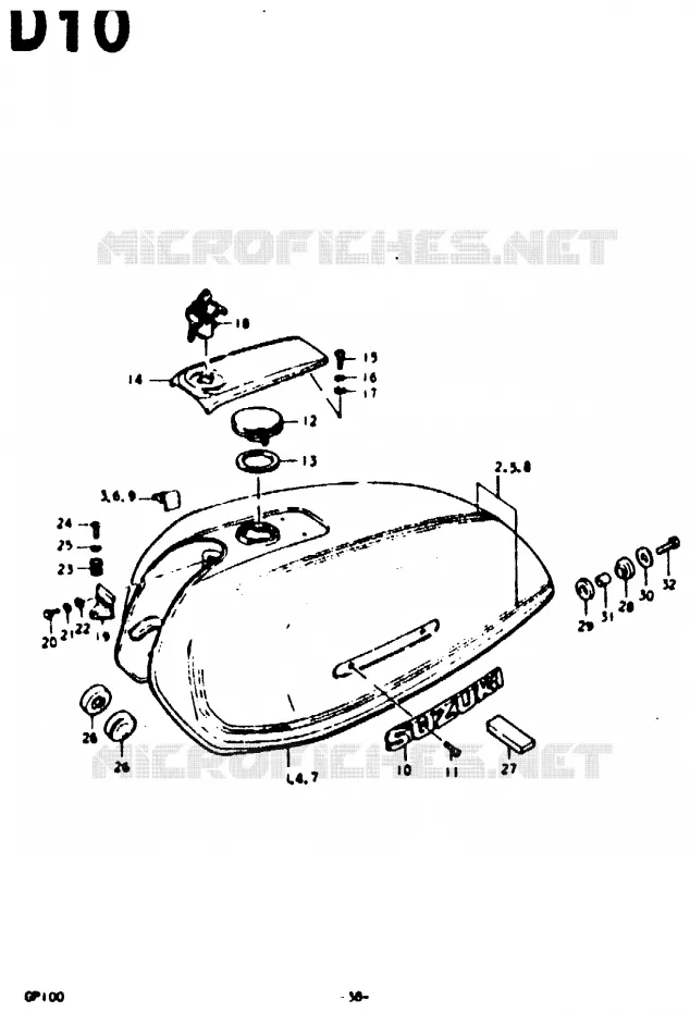 FUEL TANK Suzuki MOTO 100 GP 1992  GP100UN(C/N)