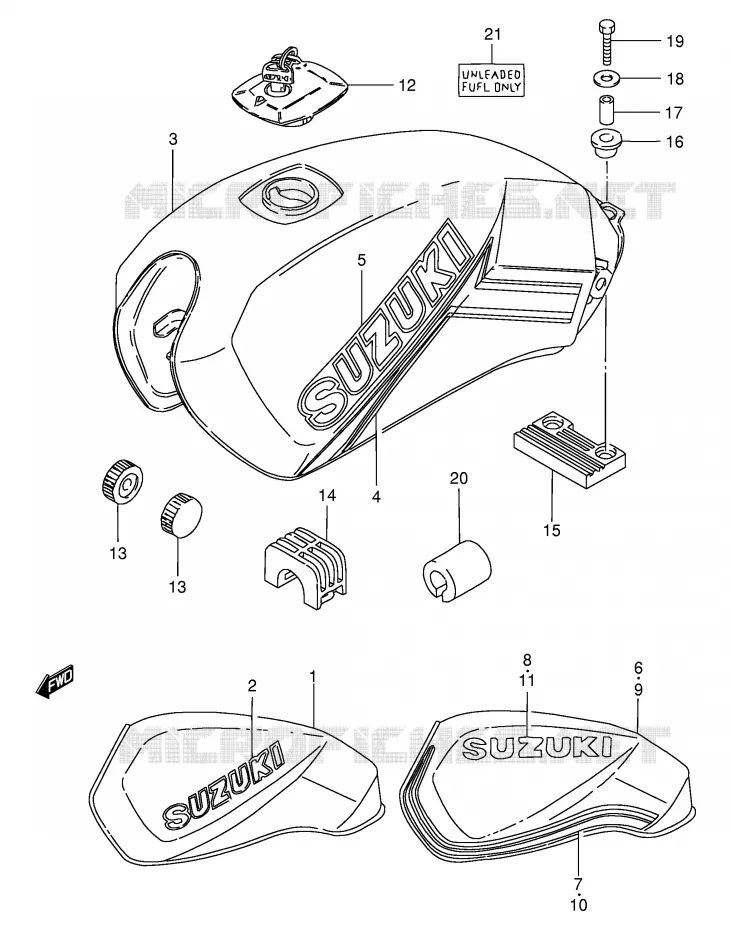 FUEL TANK Suzuki MOTO 125 GS 1982  GS125ESZ(E1)