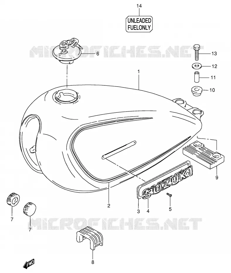 FUEL TANK Suzuki MOTO 250 GN 1993  GN250P(E2)