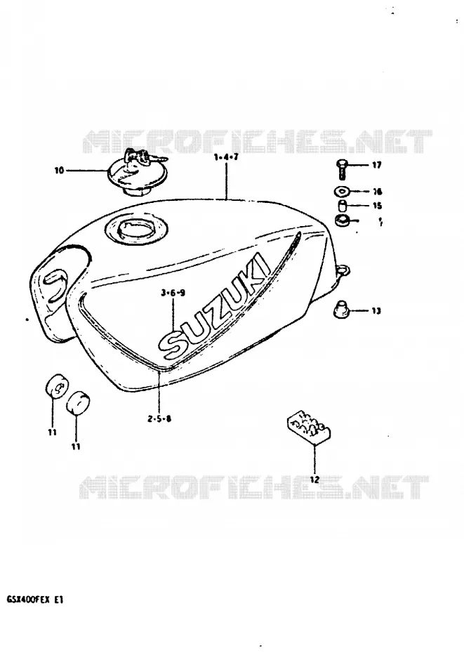 FUEL TANK Suzuki MOTO 400 GSX 1981  GSX400FEX