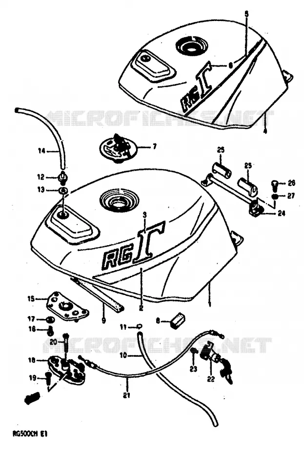 FUEL TANK Suzuki MOTO 500 GS-E 1990  GS500EL(E1)