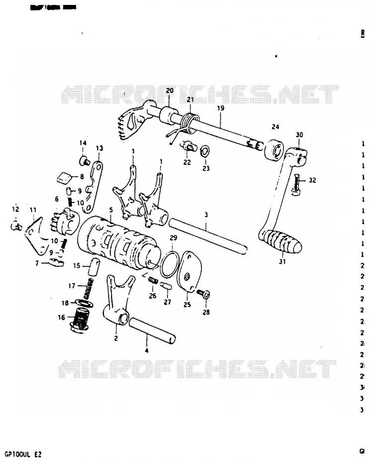 GEAR SHIFTING ASSY Suzuki MOTO 100 GP 1983  GP100D(X/D/L)