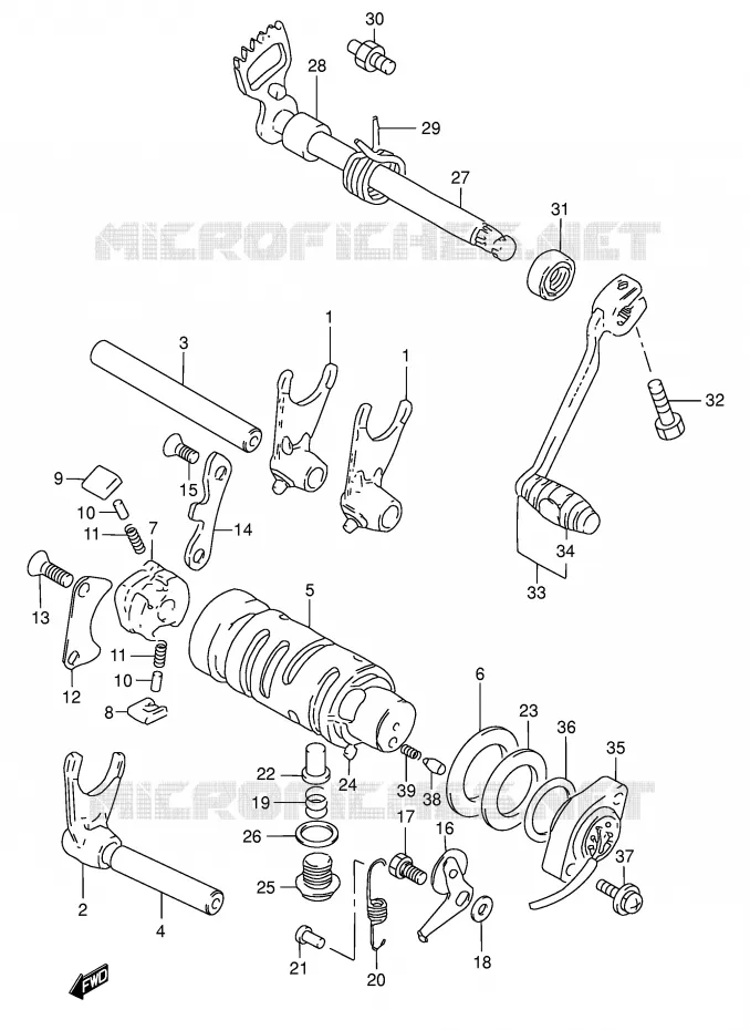 GEAR SHIFTING ASSY Suzuki MOTO 125 GN 1998  GN125EW(E28)