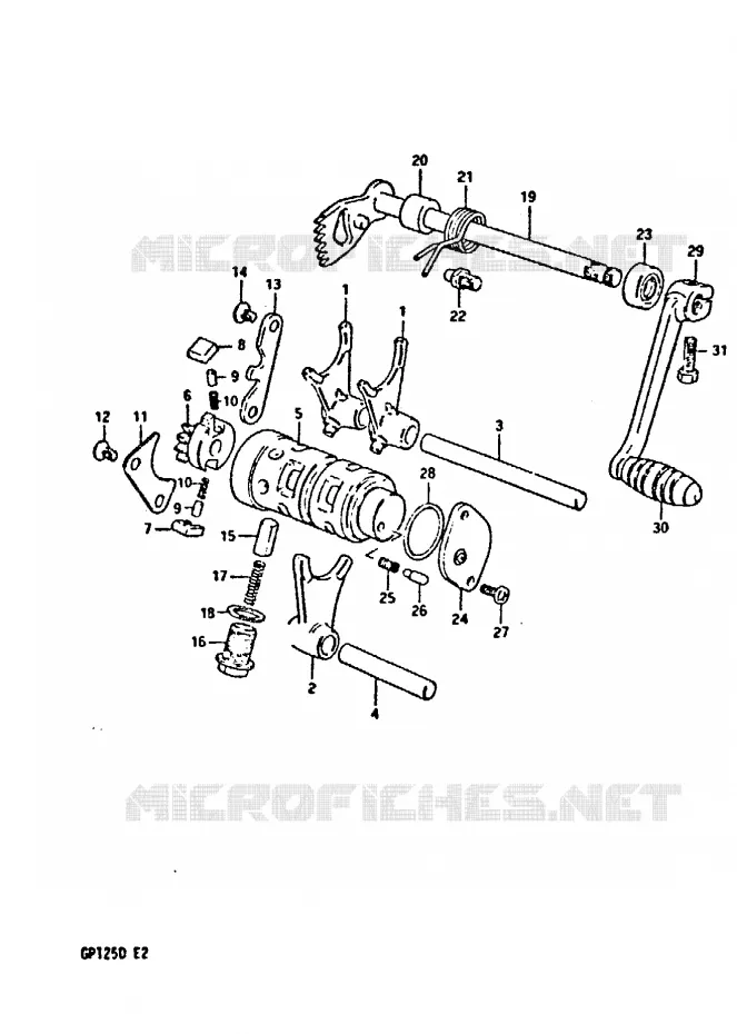 GEAR SHIFTING ASSY Suzuki MOTO 125 GP 1999  GP125UX(X/D)
