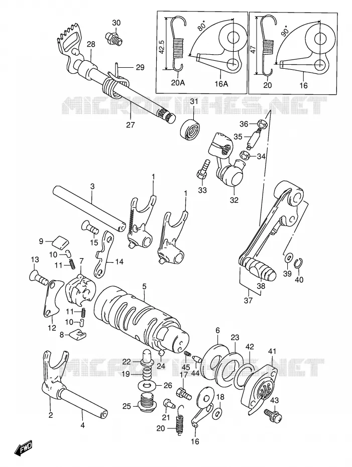 GEAR SHIFTING ASSY Suzuki MOTO 125 GS 1982  GS125ESZ(E1)