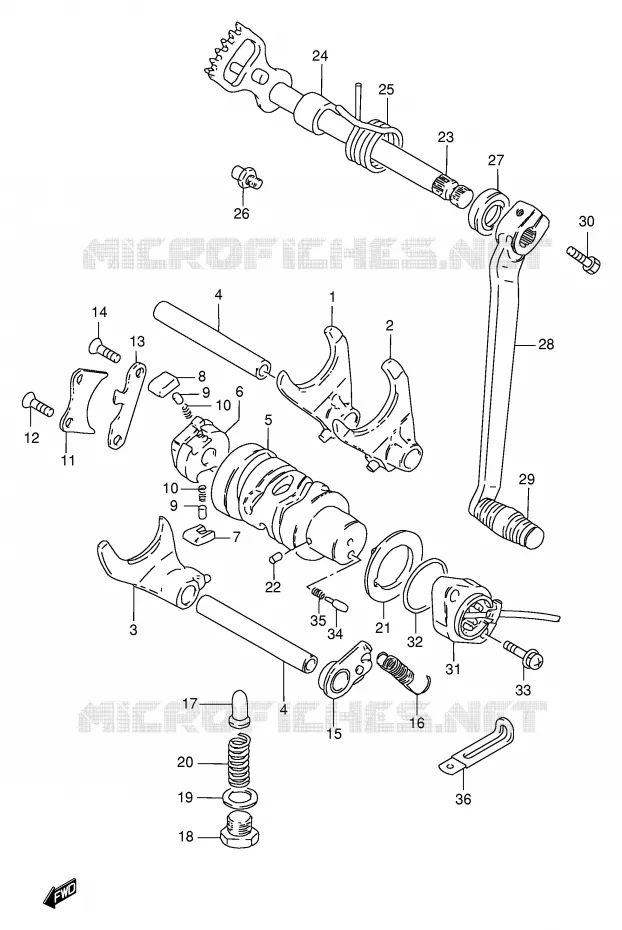 GEAR SHIFTING ASSY Suzuki MOTO 250 GN 2000  GN250EY(E2)
