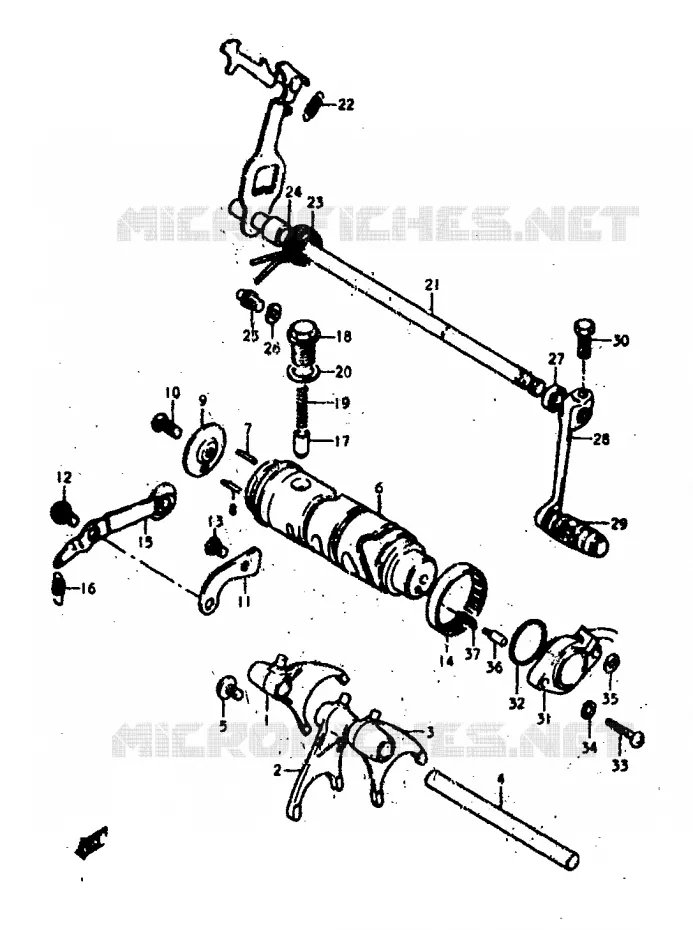 GEAR SHIFTING ASSY Suzuki MOTO 400 GS 1978  GS400EC(C/N)