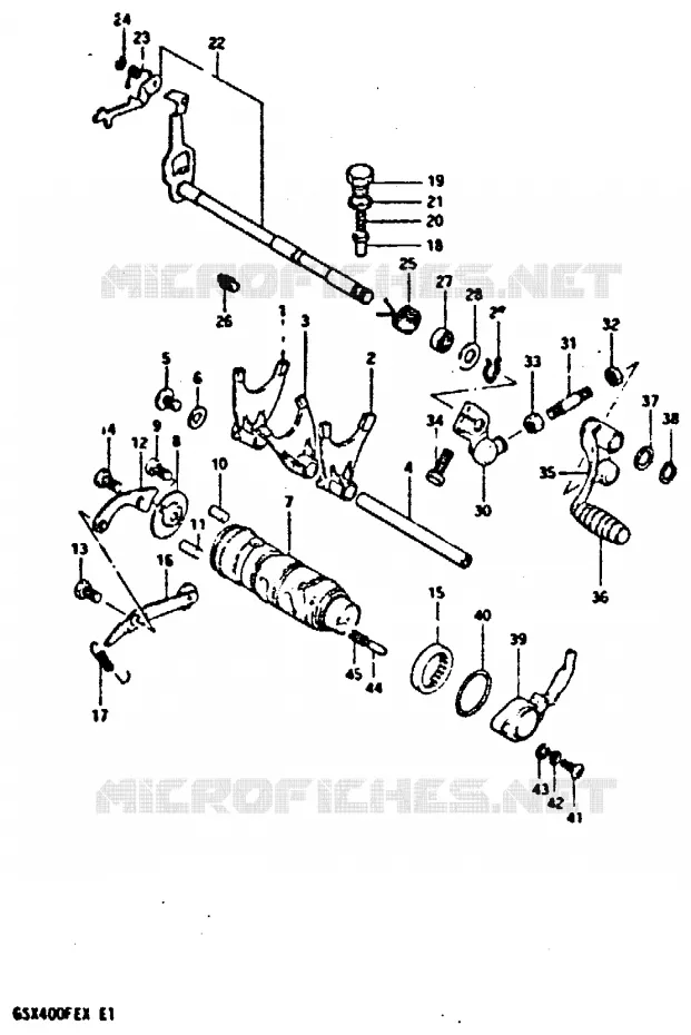 GEAR SHIFTING ASSY Suzuki MOTO 400 GSX 1981  GSX400FEX