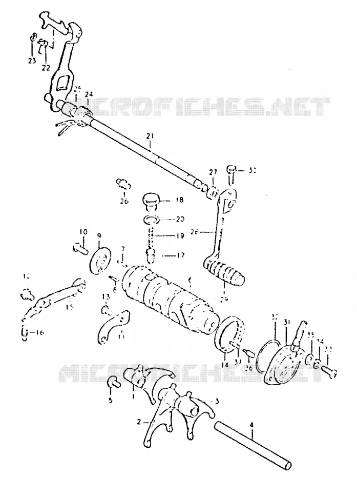 GEAR SHIFTING ASSY Suzuki MOTO 400 GSX 1981  GSX400LX(T/X)