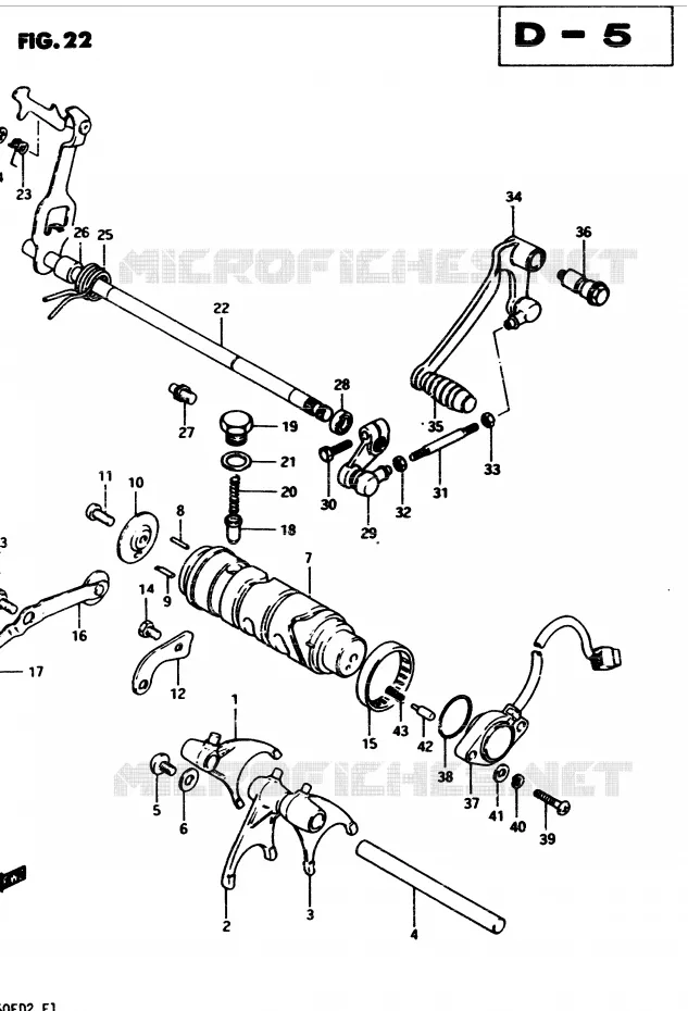 GEAR SHIFTING ASSY Suzuki MOTO 450 GS-E 1983  GS450ED2(2/Z/D)