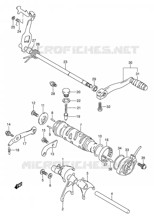 GEAR SHIFTING ASSY Suzuki MOTO 500 GS-E 1995  GS500ES(E2)