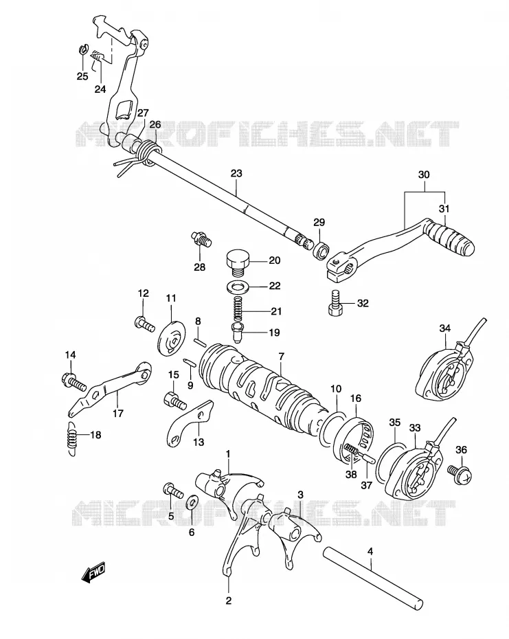 GEAR SHIFTING ASSY Suzuki MOTO 500 GS-F 2004  GS500FK4(P19)