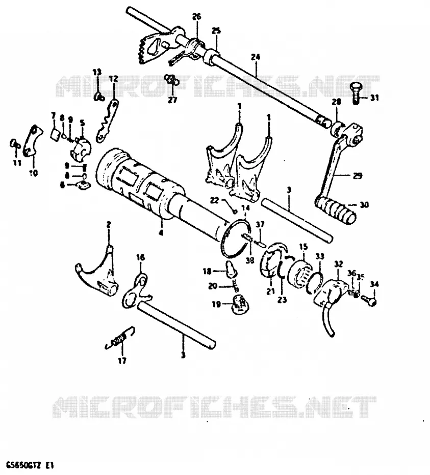 GEAR SHIFTING ASSY Suzuki MOTO 650 GS 1982  GS650GTZ(X/Z)
