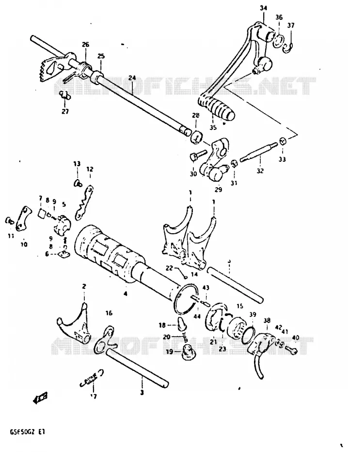 GEAR SHIFTING ASSY Suzuki MOTO 650 GS 1982  GS650GZ(X/Z)