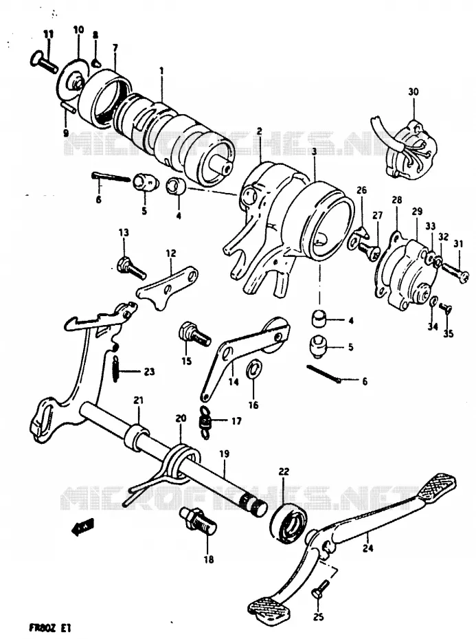 GEAR SHIFTING ASSY Suzuki SCOOTER 80 FR 1982  FR80Z