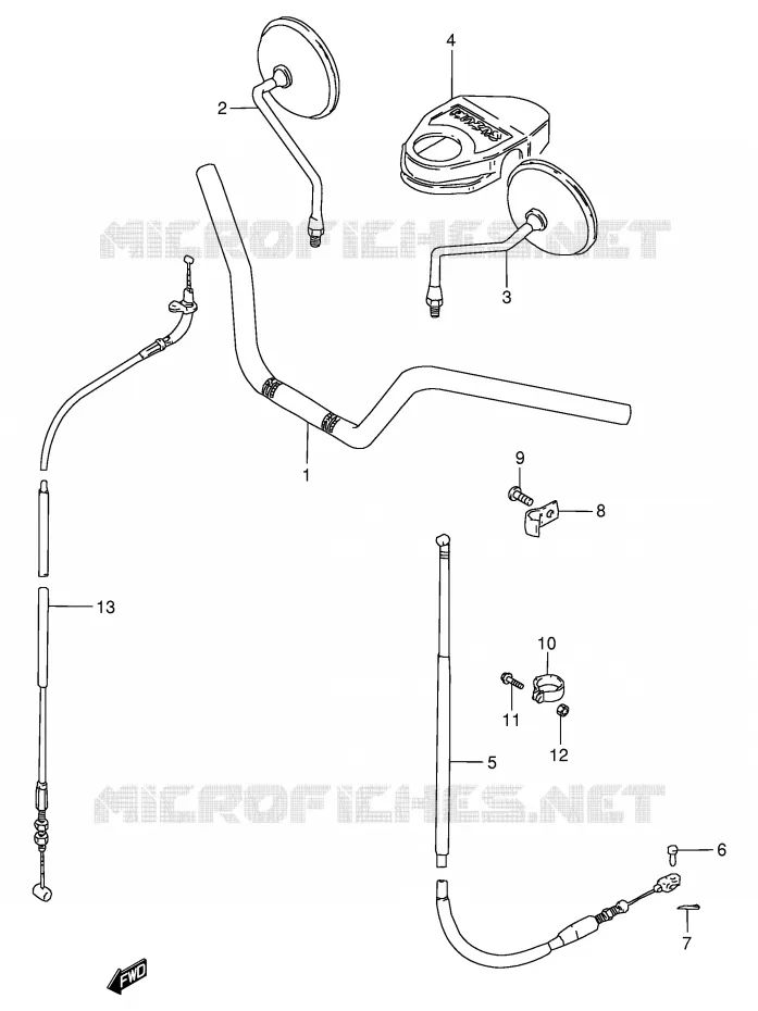 HANDLEBAR - CABLES (MODEL N,GN125ER) Suzuki MOTO 125 GN 1982  GN125EZ(E1)