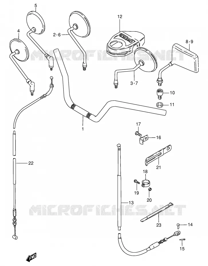 HANDLEBAR - CABLES (MODEL Z/D/K/M,GN125R) Suzuki MOTO 125 GN 1994  GN125R(E1)