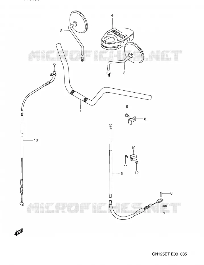 HANDLEBAR - CABLES Suzuki MOTO 125 GN 1996  GN125ET(E3)