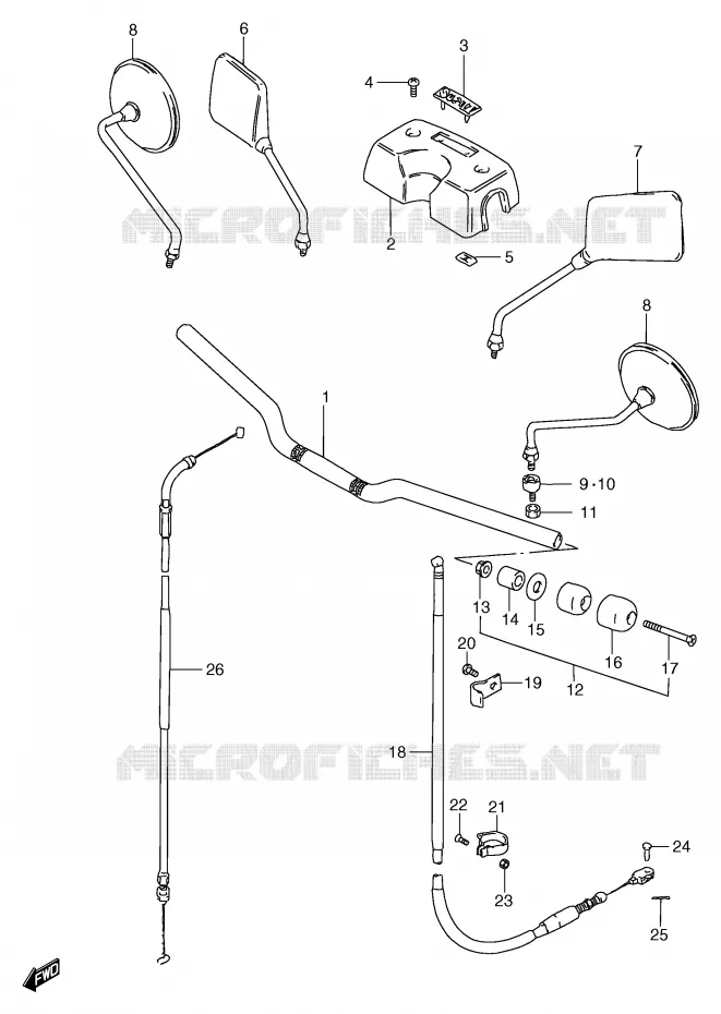 HANDLEBAR - CABLES Suzuki MOTO 125 GS 2000  GS125SUY(E71)
