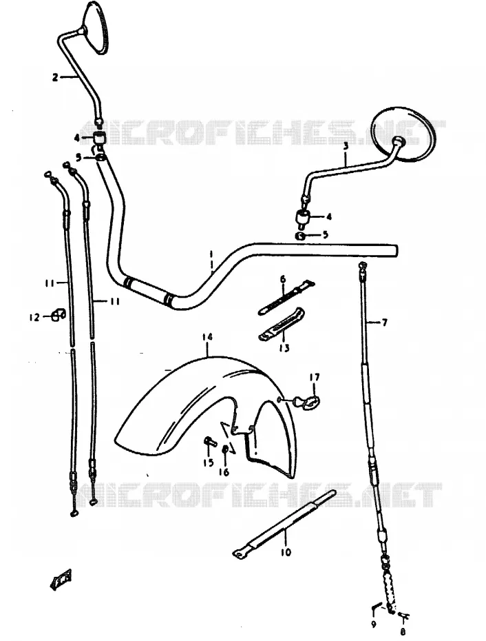 HANDLEBAR - FRONT FENDER Suzuki MOTO 1000 GS 1978  GS1000EC(C/N)