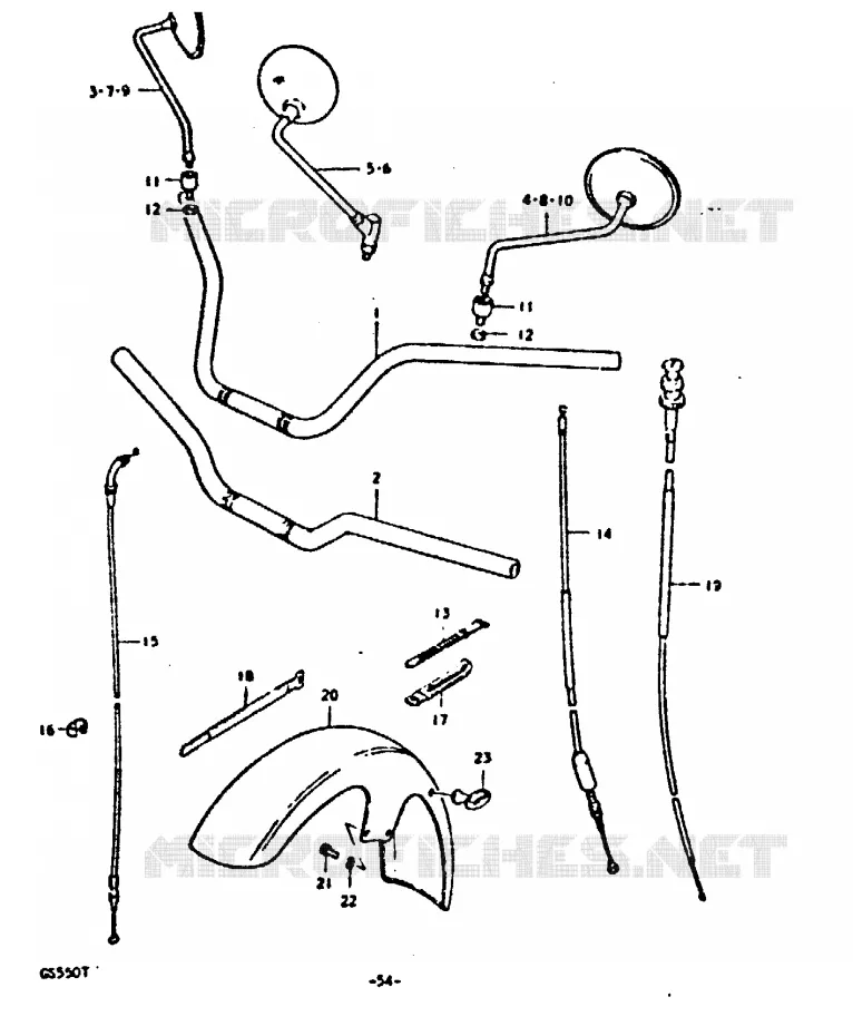 HANDLEBAR - FRONT FENDER Suzuki MOTO 550 GS 1980  GS550T(T)