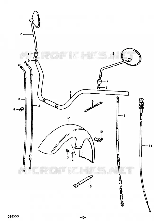 HANDLEBAR - FRONT FENDER Suzuki MOTO 850 GS 1986  GS850G