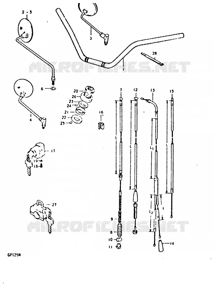 HANDLEBAR (GP125C, GP125UC) Suzuki MOTO 125 GP 1978  GP125UC(C/N)