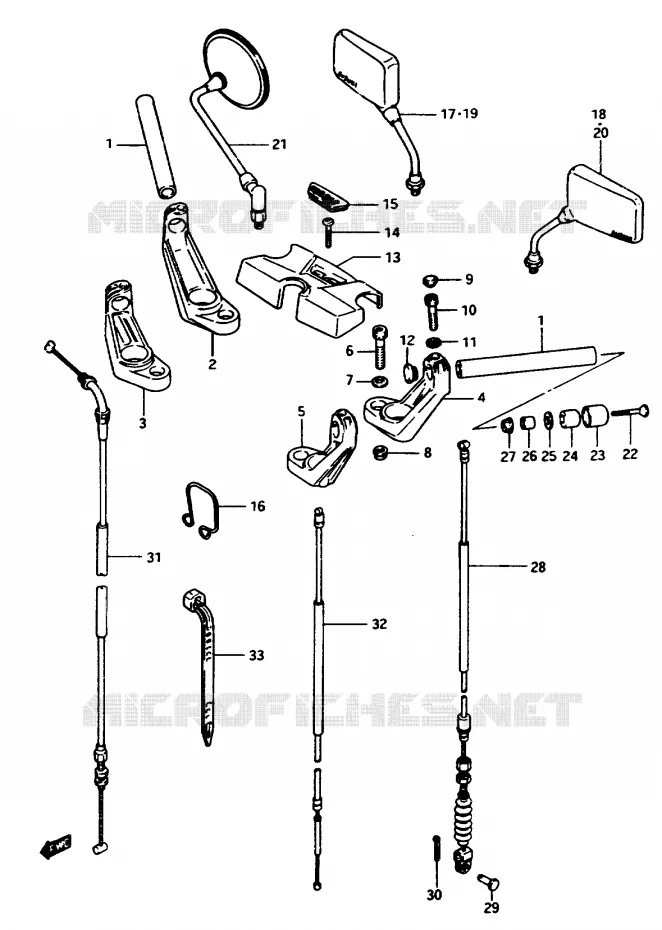 HANDLEBAR (GSX1100EE) Suzuki MOTO 1150 GS 1985  GS1150EFF(E/F/G)