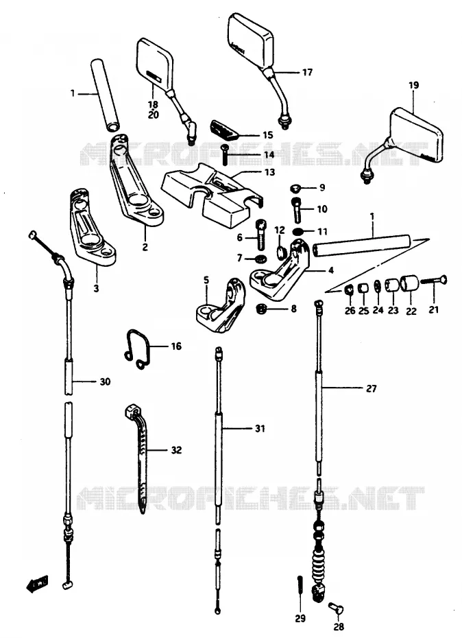 HANDLEBAR (GSX1100EF/EG) Suzuki MOTO 1100 GSX-E 1985  GSX1100ESF(E/F/G)
