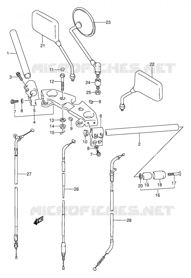 HANDLEBAR (MODEL K) Suzuki MOTO 500 GS-E 1989  GS500EUK(E2)