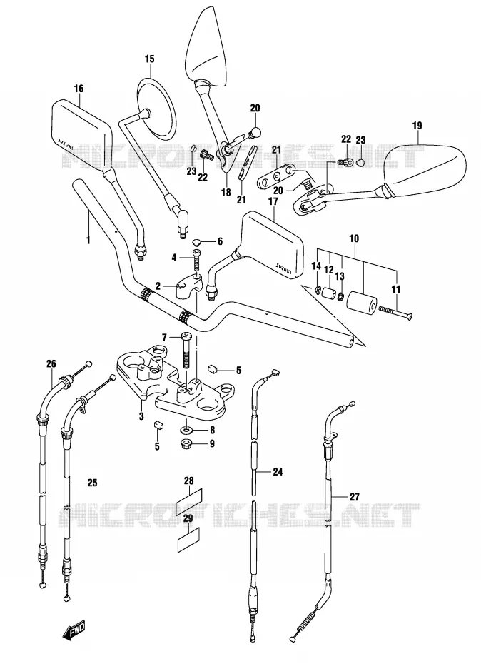 HANDLEBAR (MODEL K4) Suzuki MOTO 500 GS-E 2004  GS500K4(P19)