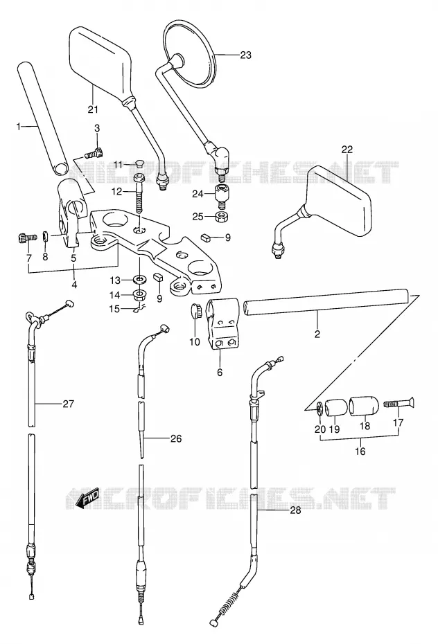 HANDLEBAR (MODEL L/M/N/P) Suzuki MOTO 500 GS-E 1991  GS500EUM(E2)