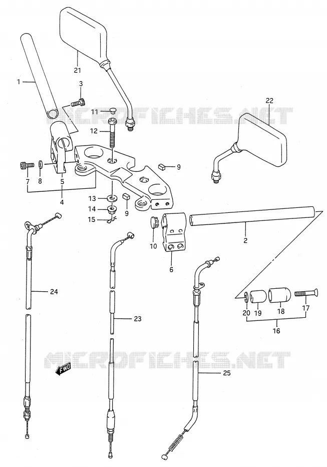 HANDLEBAR (MODEL L/M/N) Suzuki MOTO 500 GS-E 1991  GS500EM(E28)
