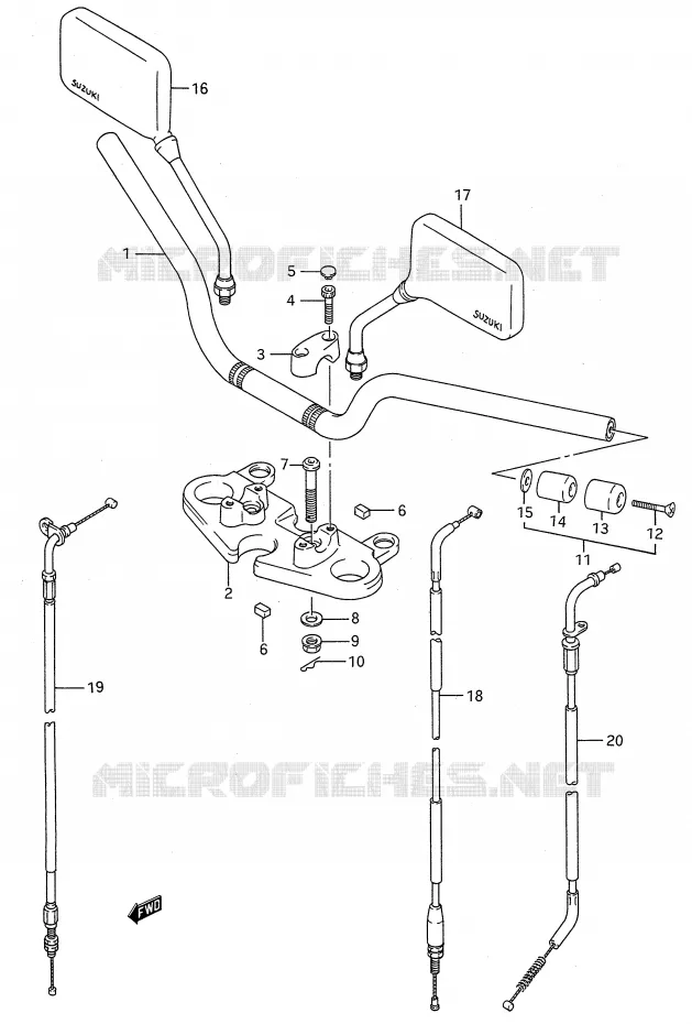 HANDLEBAR (MODEL P/R/S/T) Suzuki MOTO 500 GS-E 1995  GS500EUS(E28)