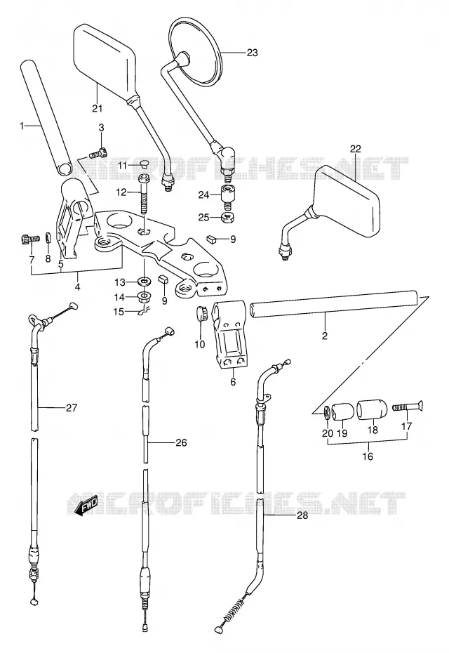 HANDLEBAR (MODEL R) Suzuki MOTO 500 GS-E 1991  GS500EM(E2)