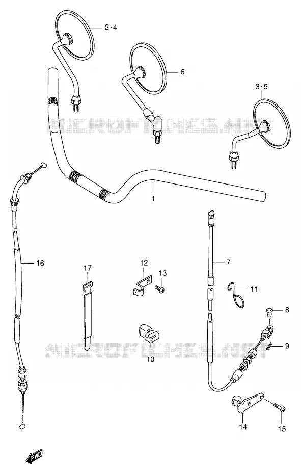 HANDLEBAR (MODEL T/W/X) Suzuki MOTO 250 GN 1999  GN250EX(E2)