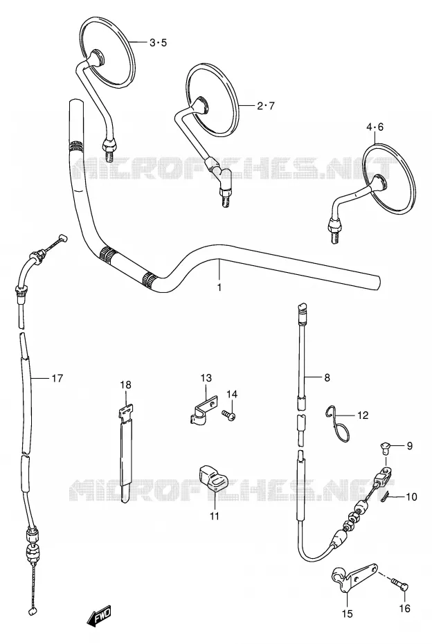 HANDLEBAR (MODEL Y) Suzuki MOTO 250 GN 1999  GN250X(E2)