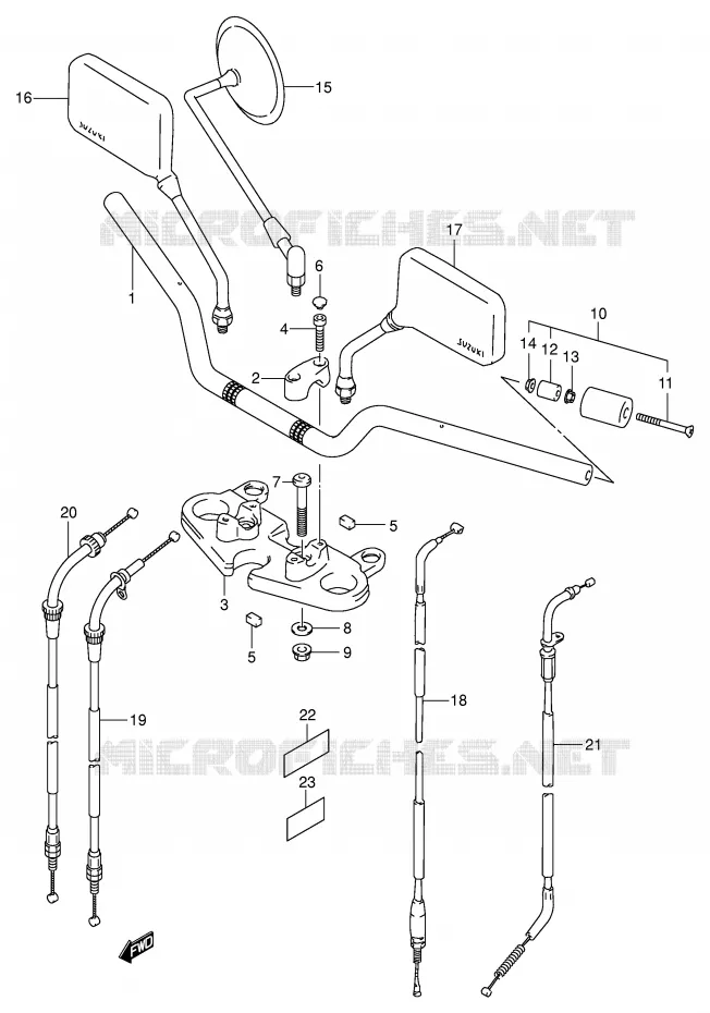 HANDLEBAR Suzuki MOTO 500 GS-E 2001  GS500K1(E2)