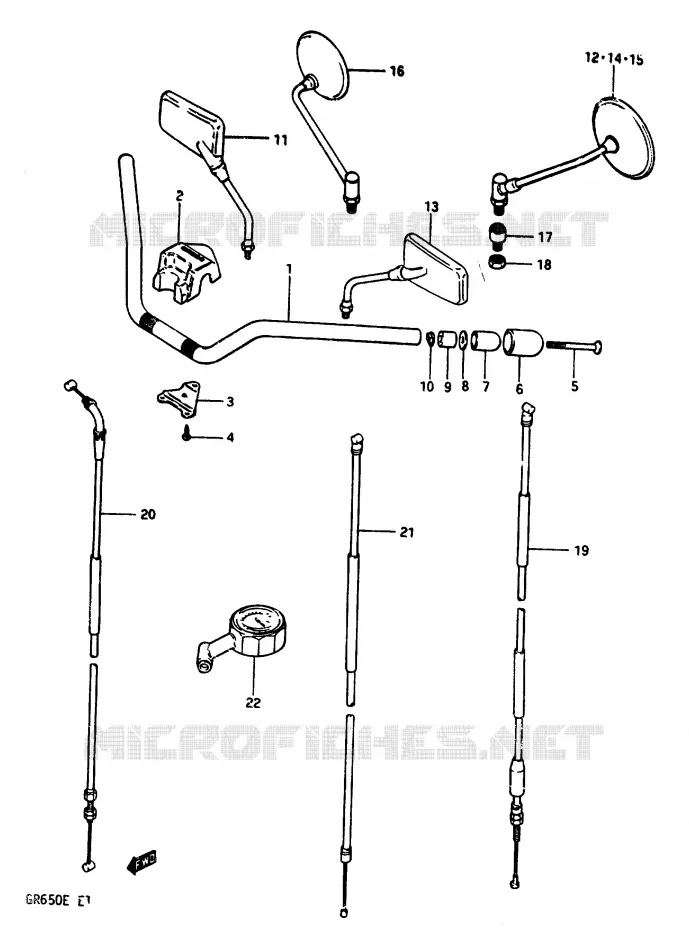 HANDLEBAR Suzuki MOTO 650 TEMPTER 1983  GR650D(D/E)