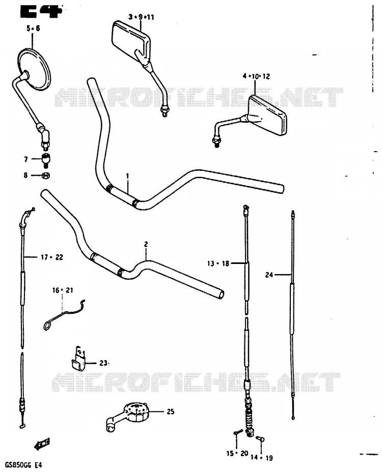 HANDLEBAR Suzuki MOTO 850 GS 1984  GS850GE(E4)