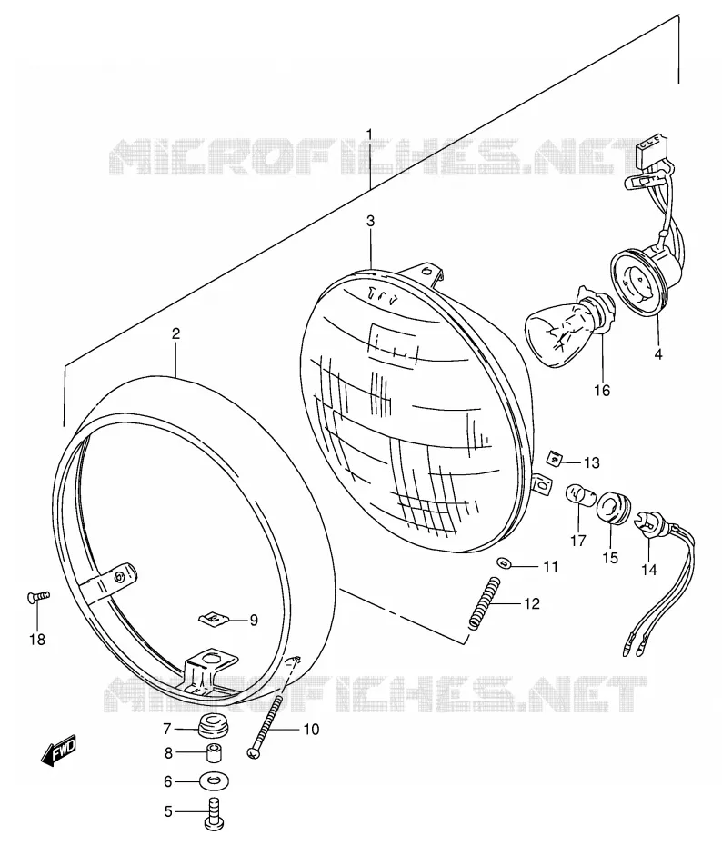 HEADLIGHT (E1,E2,E24,P95) Suzuki MOTO 250 GN 1985  GN250F(E2)