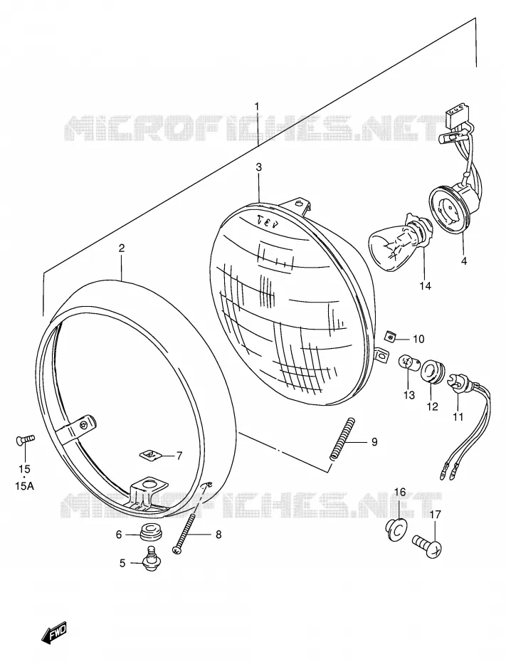 HEADLIGHT (E1,E2,P37,E24) Suzuki MOTO 250 GN 2000  GN250EY(E2)