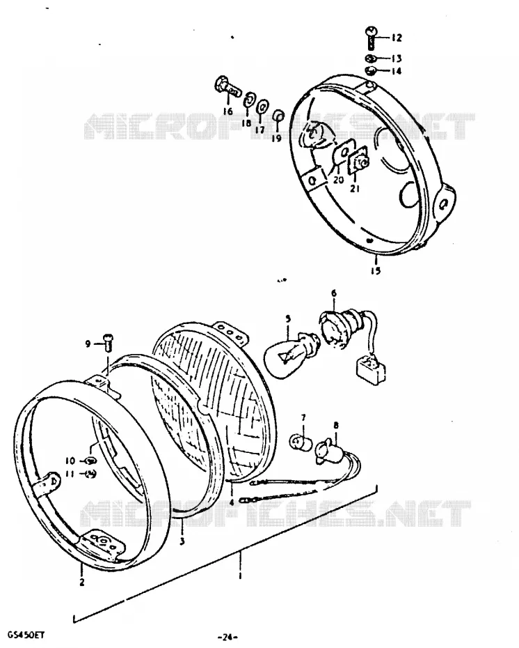 HEADLIGHT (E2) Suzuki MOTO 450 GS-E 1980  GS450ET(T)